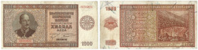 Banknoten, Bulgarien / Bulgaria. 1000 Leva 1942. Pick: 61. II-