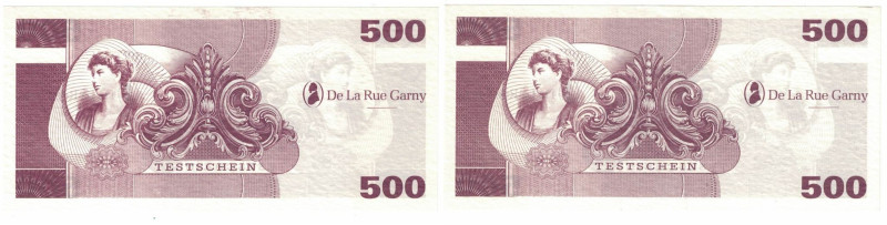 Banknoten, Deutschland / Germany. De La Rue Garny 500 Test Banknote, TESTSCHEIN....