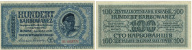 Banknoten, Deutschland / Germany. Deutsche Besatzung Ukraine.100 Karbowanez 1942. Ro.597a. III