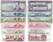 Banknoten, Irak / Iraq, Lots und Sammlungen. 5, 25, 50, 100, 250, 10000 Dinars 1992-2002. Pick: 80, 83, 84, 85, 86, 89. Lot von 6 Banknoten. I