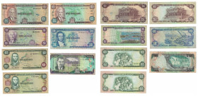 Banknoten, Jamaika / Jamaica, Lots und Sammlungen. 5 Dollars ND (1976), P. 61b. 1, 2 Dollars ND (1982-86), P. 64b, 65b. 2 Dollars 1.2.1987, P. 69b, 5,...