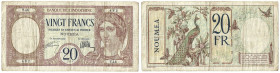 Banknoten, Neukaledonien / New Caledonia. Banque de l'Indochine. NOUMEA. 20 Francs ND (1929). III