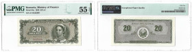 Banknoten, Rumänien / Romania. 20 Lei 15.6.1950 girl at right. Pick 84a. PMG a.UNC 55 EPQ