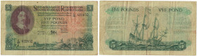 Banknoten, Südafrika / South Africa. 5 Pounds 1956. Pick 96c. III