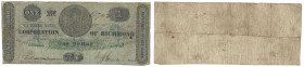 Banknoten, USA / Vereinigte Staaten von Amerika. Corporation of Richmond, Virginia, Richmond. 1 Dollar 1861. IV