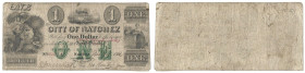 Banknoten, USA / Vereinigte Staaten von Amerika. City of Natchez, Mississippi. 1 Dollar 1862. III