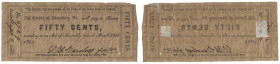 Banknoten, USA / Vereinigte Staaten von Amerika. County of Lunenburg, Virginia. 50 Cents 1862. IV
