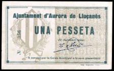 Aurora de Lluçanès. 1 peseta. (T. 305). Raro. MBC+.