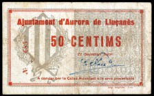 Aurora de Lluçanès. 50 céntimos. (T. 306). Raro. MBC-.