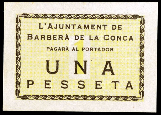 Barberà de la Conca. 5 (dos), 25 céntimos, 1 y 2 pesetas. (T. 365b, 366b, 367a y...