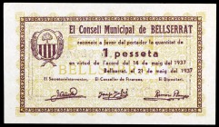 Bellserrat. 50 céntimos y 1 peseta. (T.456a y 457a). 2 billetes. Escasos así. EBC-/EBC.