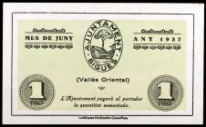 Bigues. 25 céntimos y 1 peseta. (T. 513 y 514). 2 billetes. Escasos así. EBC-/EBC.