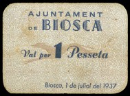 Biosca. 50 céntimos y 1 peseta. (T. 517 y 518). 2 cartones, serie completa. Raros y más así. MBC+/EBC-.