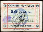 Borges del Camp, les. 50 céntimos. (T. 585). Nº 181. Muy raro. MBC-.