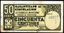 Manzanares (Ciudad Real). 50 céntimos. (KG. 477). MBC.