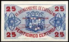 Cartagena. 25 (dos) y 50 céntimos (dos). (CCT. 102 y 103) (KG. 249). 4 billetes, dos series completas. Escasos así. EBC/S/C-.