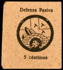 Cartagena. Defensa Pasiva. 5 céntimos. (J.A. 8 y 9). 2 viñetas. Raras. BC+/MBC-.