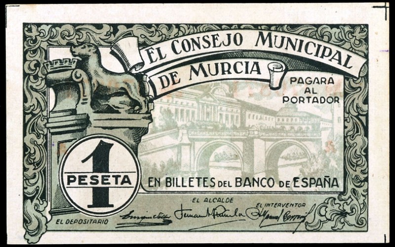 Murcia. 10 (veintitrés), 25 (diez), 50 céntimos (dieciocho) y 1 peseta (once). (...