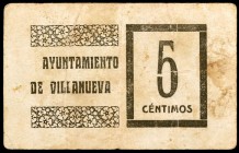 Villanueva del Río Segura. 5 y 10 céntimos. (CCT. 310 y 311) (KG. 801a). 2 billetes, serie completa. Muy raros. MBC-.