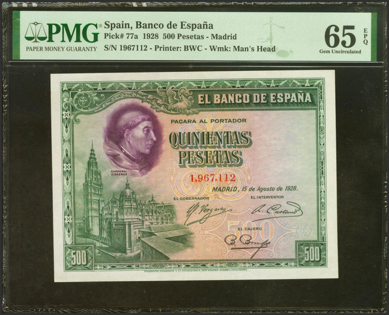 500 Pesetas. 15 de Agosto de 1928. Sin serie. (Edifil 2023: 356, Pick: 77a). Apr...