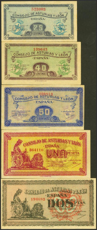 Serie completa incluyendo el 25 Céntimos, 40 Céntimos, 50 Céntimos, 1 Peseta y 2...