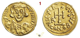 BENEVENTO ROMUALDO II, Duca (706-731) Tremisse D/ Busto frontale del Duca con globo crucigero R/ Croce potenziata; a s. R MIR 149 CNI 37/66 Au g 1,38 ...