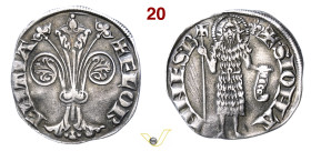 FIRENZE REPUBBLICA (1139-1532) Fiorino grosso da 2 Soldi, detto Popolino (1296) D/ Grande giglio R/ San Giovanni con lunga croce e carta sulla quale E...