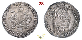 FIRENZE REPUBBLICA (1139-1532) Grosso da 5 Soldi e 6 Denari (1407-1425) stemma Del Vigna e sopra A (Antonio di Iacopo del Vigna; I sem. 1417) D/ Grand...