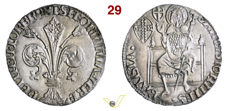 FIRENZE REPUBBLICA (1139-1532) Grosso da 5 Soldi e 6 Denari (1407-1425) stemma A...