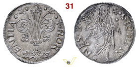 FIRENZE REPUBBLICA (1139-1532) Grosso da 6 Soldi e 8 Denari (1461-1483) stemma Rucellai sormontato da M (Mariotto di Piero di Brancazio Paolo Rucellai...