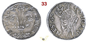 FIRENZE REPUBBLICA (1139-1532) Grosso da 6 Soldi e 8 Denari (1483-1502) stemma Guidotti (Antonio di Migliore di Tommaso Guidotti, II sem. 1483 D/ Gran...