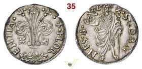 FIRENZE REPUBBLICA (1139-1532) Grosso da 6 Soldi e 8 Denari (1483-1502) stemma Masi sormontato da L (Ludovico di Antonio di Tommaso Masi, II sem. 1487...