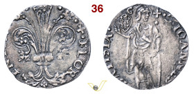 FIRENZE REPUBBLICA (1139-1532) Grosso da 7 Soldi (1503) stemma Portinari sormontato da G (Giovanni di Adovardo Portinari, II sem. 1503) D/ Grande gigl...