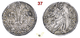 FIRENZE REPUBBLICA (1139-1532) Grosso da 7 Soldi (1509-1533) stemma Albizzi sormontato da G (Banco di Andrea di Matteo Albizzi, II sem. 1509) D/ Grand...
