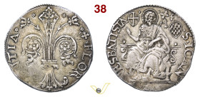 FIRENZE REPUBBLICA (1139-1532) Quinto di Scudo da 1 Lira e 8 Soldi, detto anche Cotale (1503-1533) D/ Grande giglio R/ San Giovanni con lunga croce, s...