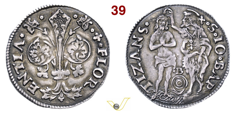 FIRENZE REPUBBLICA (1139-1532) Carlino (1504-1505) stemma Albizzi sormontato da ...