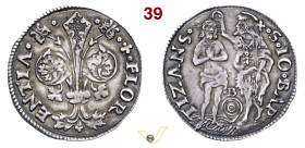 FIRENZE REPUBBLICA (1139-1532) Carlino (1504-1505) stemma Albizzi sormontato da B (Banco di Andrea di Matteo Albizzi) D/ Grande giglio R/ San Giovanni...