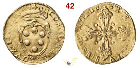 FIRENZE COSIMO II DE' MEDICI (1608-1621) Doppia s.d. D/ Stemma mediceo coronato R/ Croce MIR 253 Au g 6,77 mm 26 • Lieve traccia di limatura sul bordo...