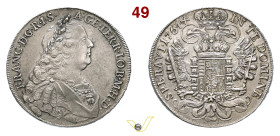 FIRENZE FRANCESCO II (III) DI LORENA (1737-1765) Tallero per il Levante 1764 MIR 367/3 Ag g 27,82 mm 41 SPL