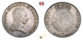 FIRENZE FERDINANDO III DI LORENA (1790-1824) Francescone da 10 Paoli 1814 MIR 435/1 Ag g 27,34 mm 42 • Bella patina SPL
