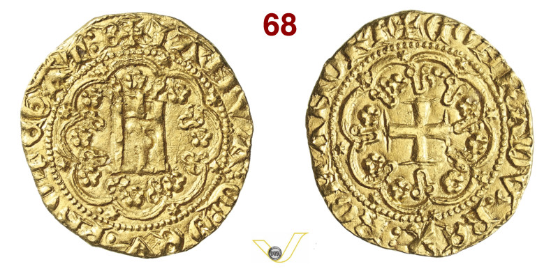 GENOVA REPUBBLICA (1139-1339) Genovino sigla B D/ Castello entro archi R/ Croce ...