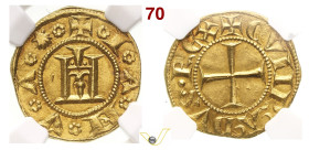 GENOVA REPUBBLICA (1139-1339) Genovino di I tipo simbolo nicchio (conchiglia) D/ Castello entro archi R/ Croce patente entro archi MIR 7 Au g 3,55 mm ...
