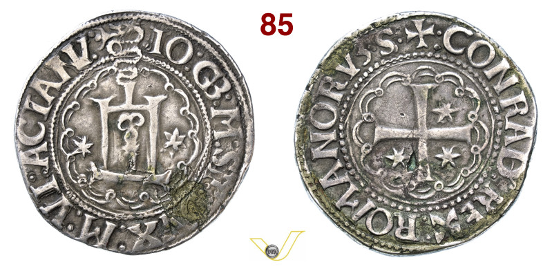 GENOVA GIAN GALEAZZO MARIA SFORZA (1488-1494) Testone da 20 Soldi o Lira D/ Cast...