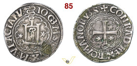 GENOVA GIAN GALEAZZO MARIA SFORZA (1488-1494) Testone da 20 Soldi o Lira D/ Castello entro cornice d'archi, sormontato da biscione e affiancato da due...