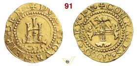 GENOVA DOGI BIENNALI, II fase (1541-1637) Doppia 1595, sigle IV D/ Castello e sotto data R/ Croce fogliata MIR 205/26 Au g 6,68 mm 23 R • Interessante...