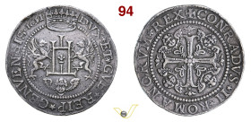 GENOVA DOGI BIENNALI, III fase (1528-1797) Da 2 Scudi 1631 D/ Castello sormontato da corona e affiancato da due grifi; sotto, testina d'angelo R/ Croc...