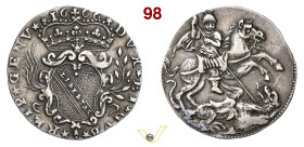 GENOVA DOGI BIENNALI, III fase (1528-1797) 2 Reali 1666 D/ Stemma coronato, accostato da rami di palma R/ San Giorgio a cavallo trafigge il drago MIR ...