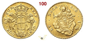 GENOVA DOGI BIENNALI, III fase (1637-1797) 25 Lire 1758 D/ Stemma coronato affiancato da due grifi R/ La Madonna col Bambino sulle nubi MIR 272/1 CNI ...