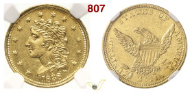 USA - 2,5 Dollari 1838, C, Charlotte Au • tiratura officiale di soli 7.880 esemplari. E' il pezzo più raro della serie "classical head". In slab NGC A...