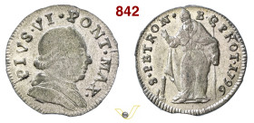 BOLOGNA PIO VI (1775-1799) Muraiola da 4 Bolognini 1796 Munt. 240/241b Mi g 3,79 mm 23 SPL/q.FDC